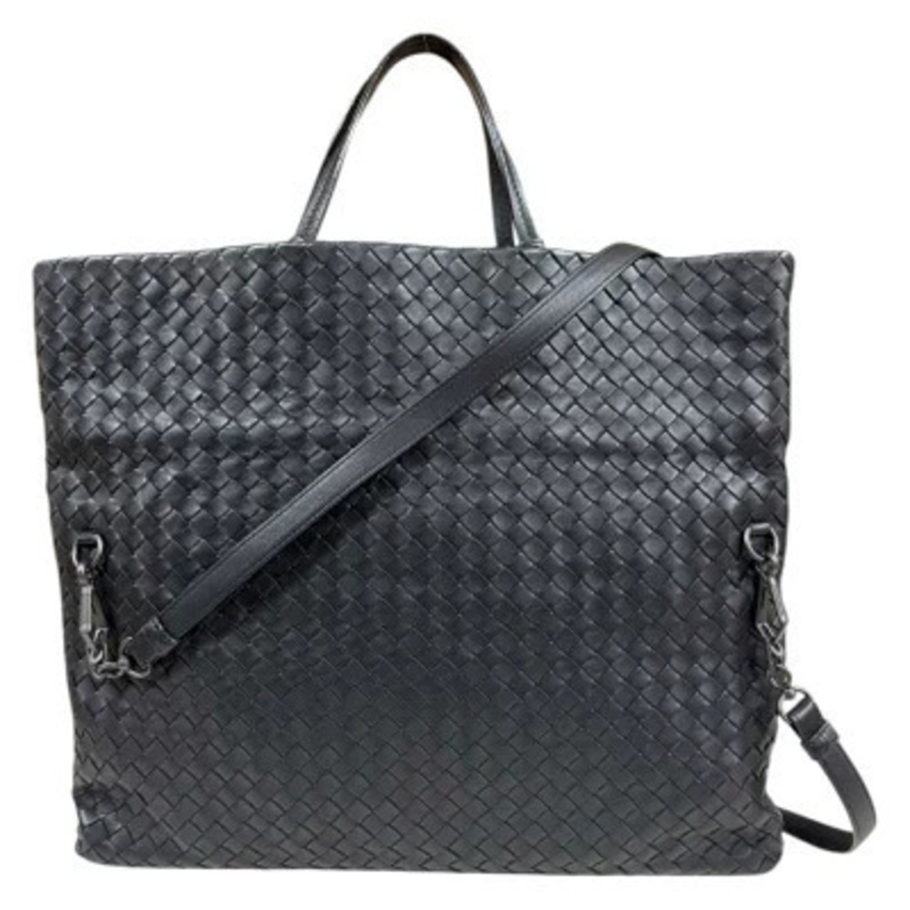 Bottega Veneta Intrecciato Shoulder Bag Leather Black Bottega Veneta